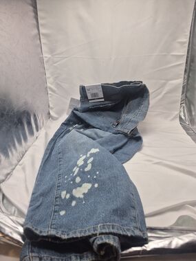 Jessica Simpson Blue Relaxed Jeans with White Bleach-Splatter
